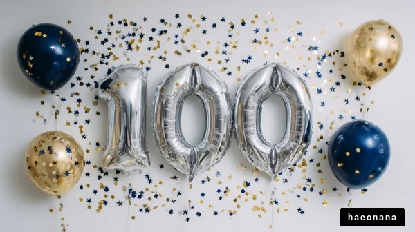 祝賀の100を祝うデコレーション