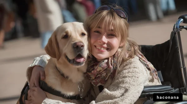 愛犬と笑顔の少女