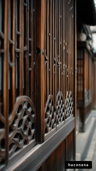 伝統的な木製の格子