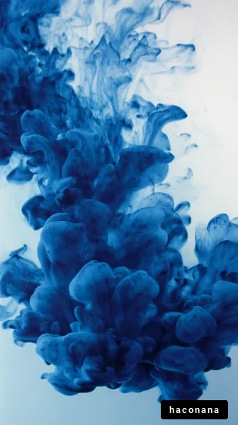 青いインクの抽象表現