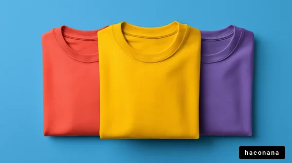 カラフルなTシャツの重ね