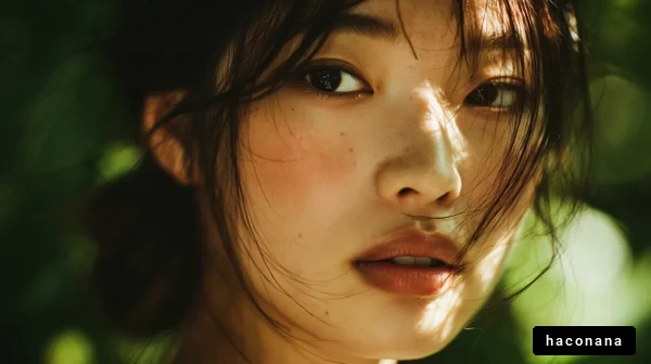 自然の光と美しい顔