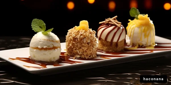 美味しいアイスクリーム盛り合わせ
