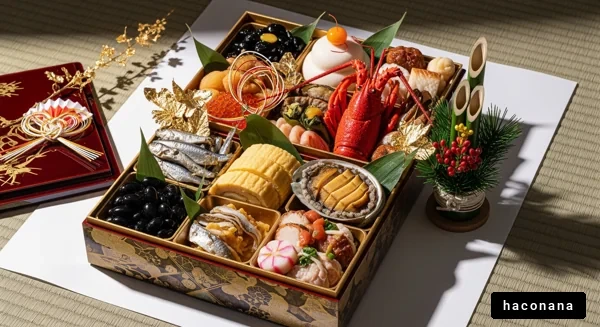 豪華なおせち料理の盛り付け