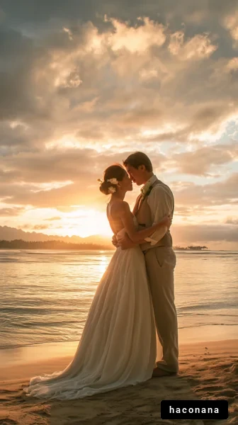 ビーチでのロマンチックな瞬間