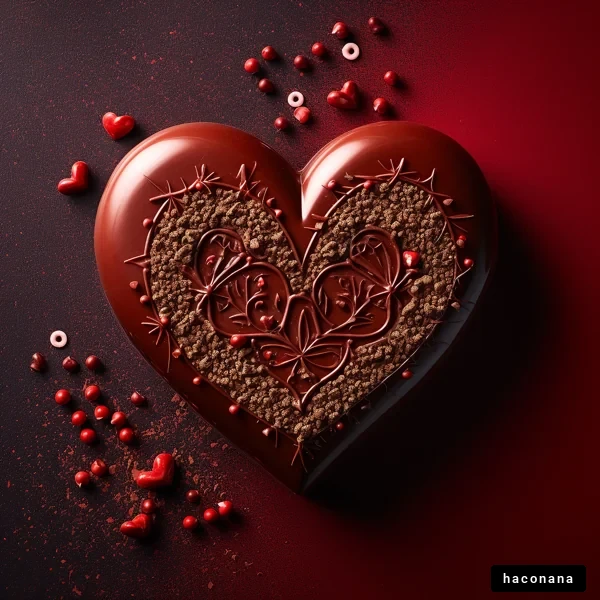 ハート型のチョコレートケーキ