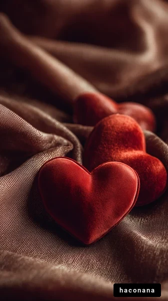 赤いハートの装飾品