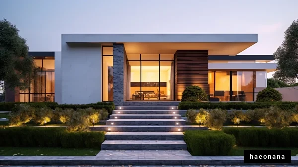 現代的な家と庭