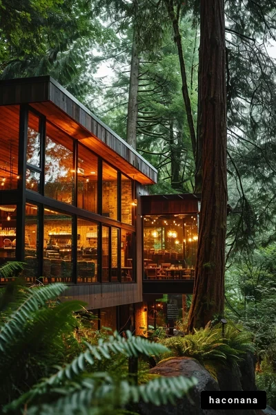 森林に囲まれた素敵な建物