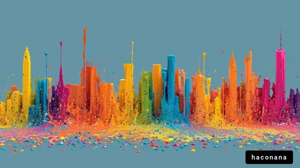 カラフルな都市の風景
