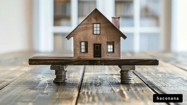 バランスを取る家の模型
