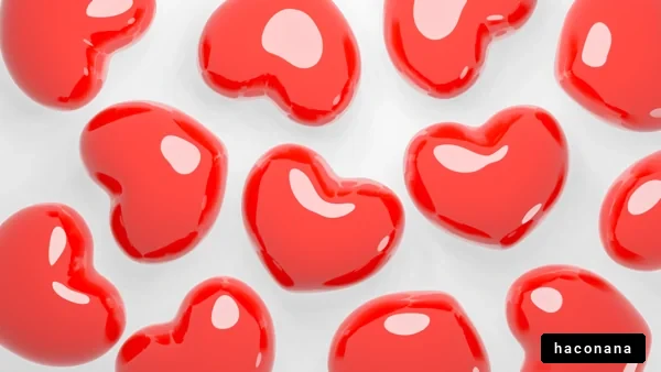 赤いハートのモチーフ