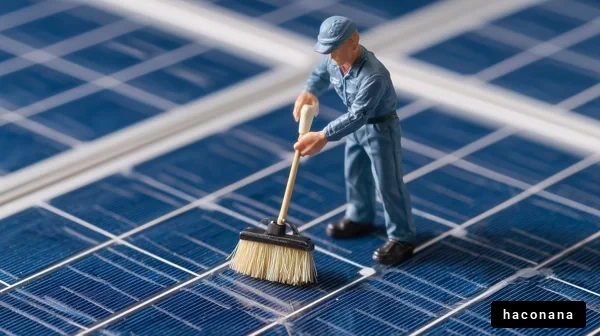 太陽光パネルの清掃作業