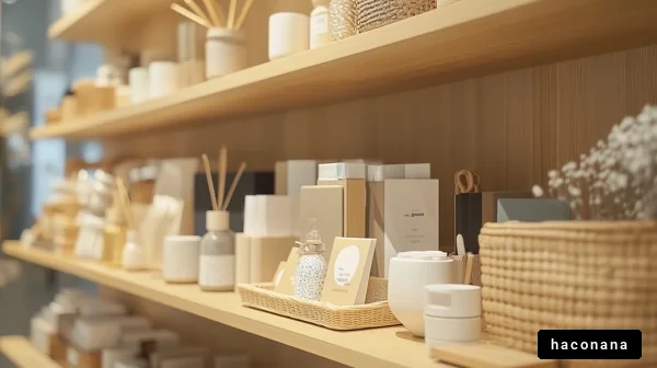 シンプルなディスプレイのコスメ