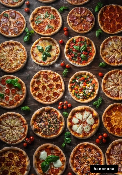 美味しいピザの盛り合わせ