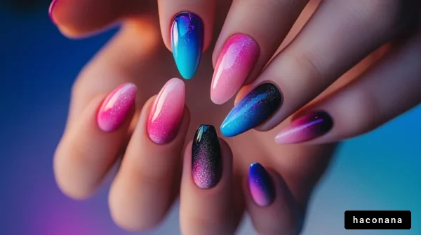 カラフルなネイルアート