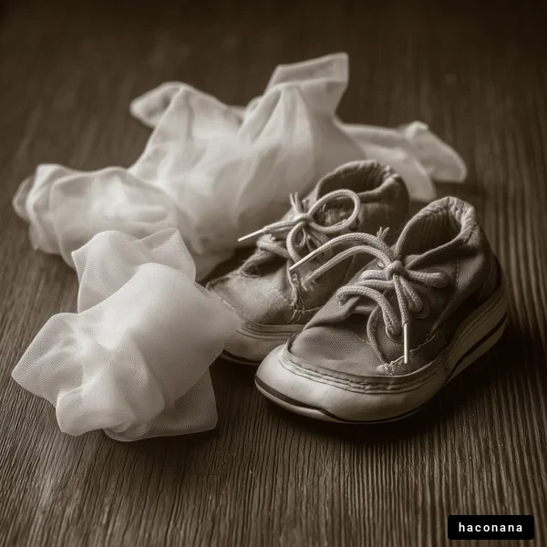 子供の靴と布の小物