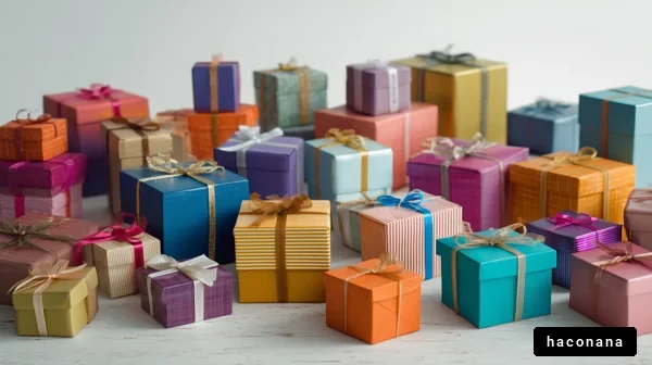 カラフルなプレゼントの山