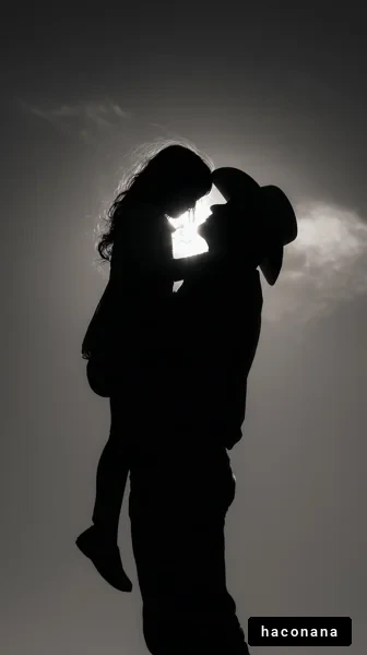 親子のシルエット