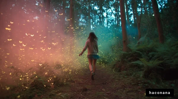 幻想的な森の中を走る