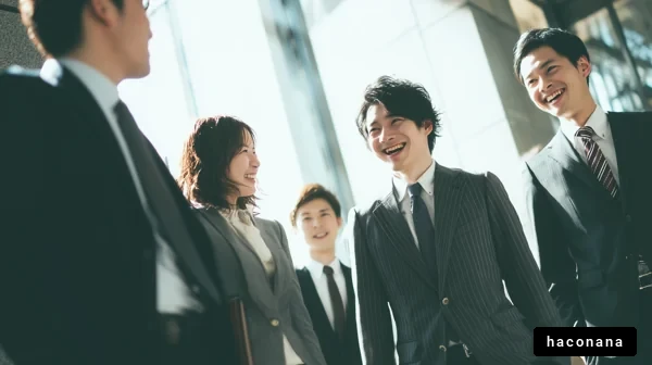 オフィスでの明るい会話