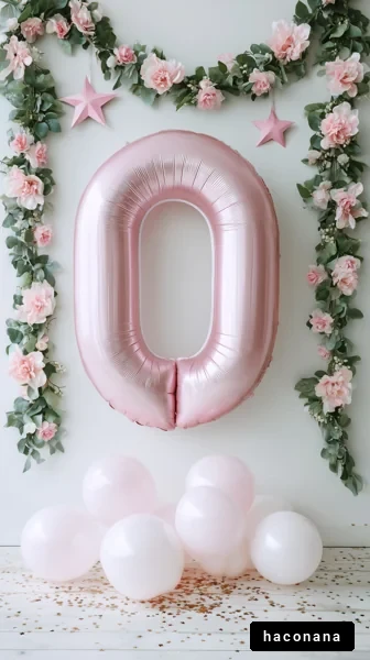 お祝いバルーンと花飾り