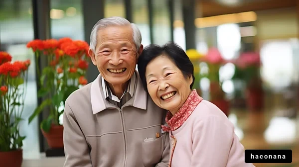 笑顔があふれる老夫婦