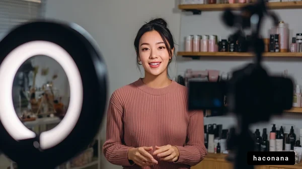 ビデオ撮影する女性