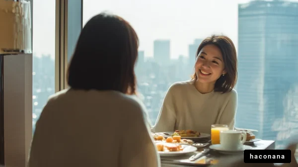 楽しげな朝食風景