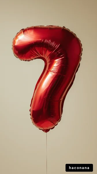 赤い数字の風船