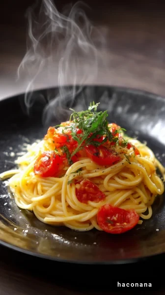 熱々のトマトパスタ