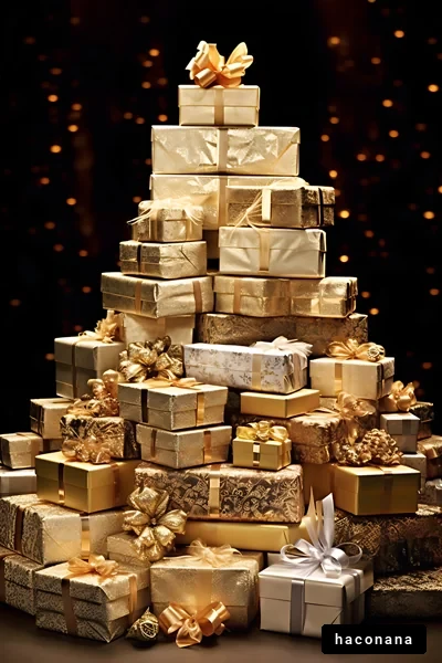贈り物の華やかな山