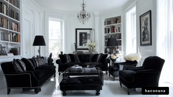 エレガントなリビングルームのデザイン