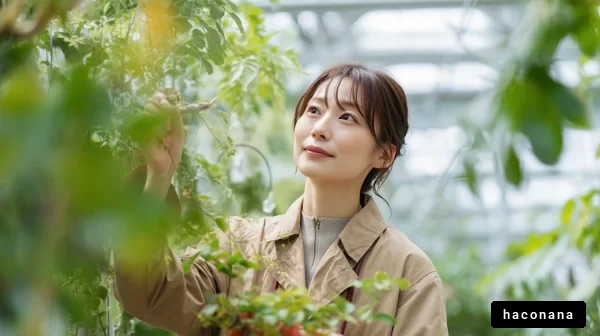 温室での作業風景