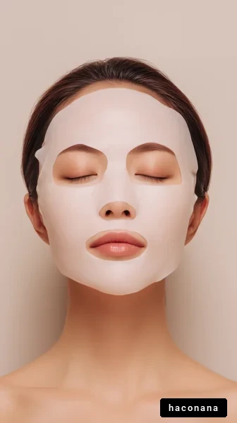 フェイスマスクをした女性