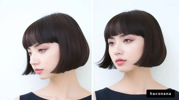 シンプルなボブヘアスタイル