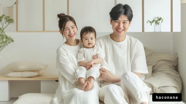 家族の笑顔の瞬間