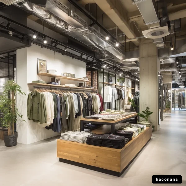 現代的な衣料品店内