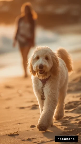 ビーチで遊ぶ犬