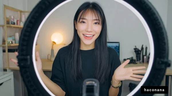 明るい笑顔の女性