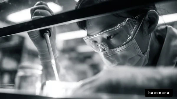 科学実験に集中する研究者