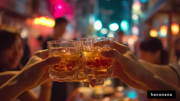 飲み交わす友人たち