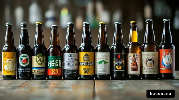 多種多様なビールの瓶