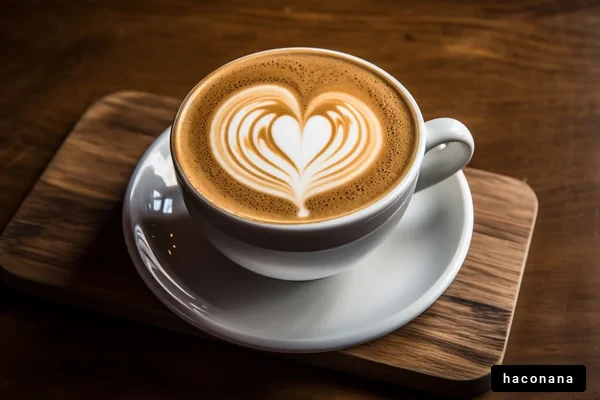 美しいラテアートのコーヒー