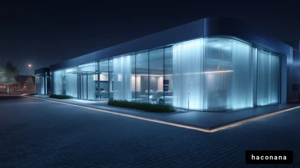 夜のモダンな建物