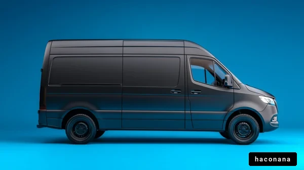 黒い商用バンの側面