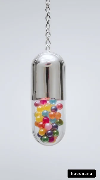 カラフルなカプセルの装飾