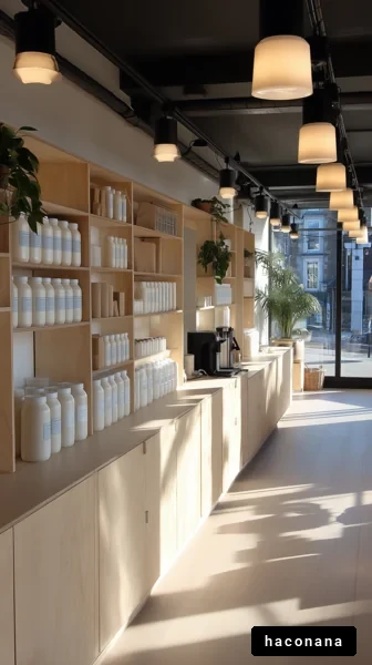 シンプルで明るい店内