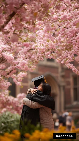 卒業祝いの感動的な瞬間