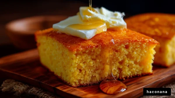 甘いコーンブレッドのスライス